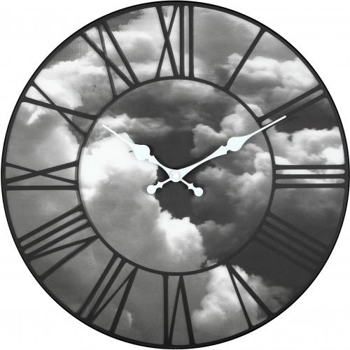 Nextime Nextime Klok 3037 Clouds, Ø39 cm, mur, noir