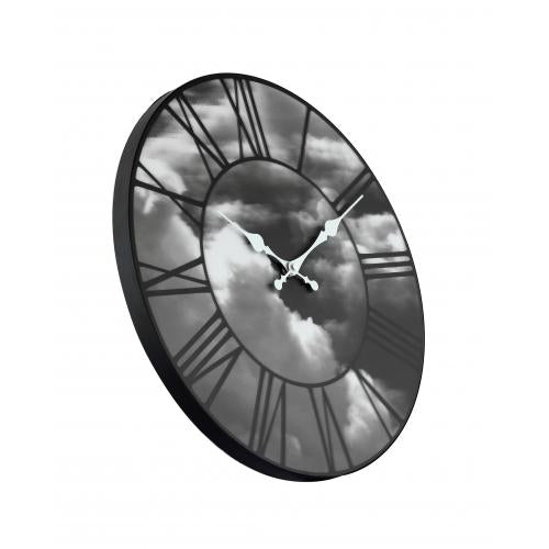 Nextime Nextime Klok 3037 Clouds, Ø39 cm, mur, noir