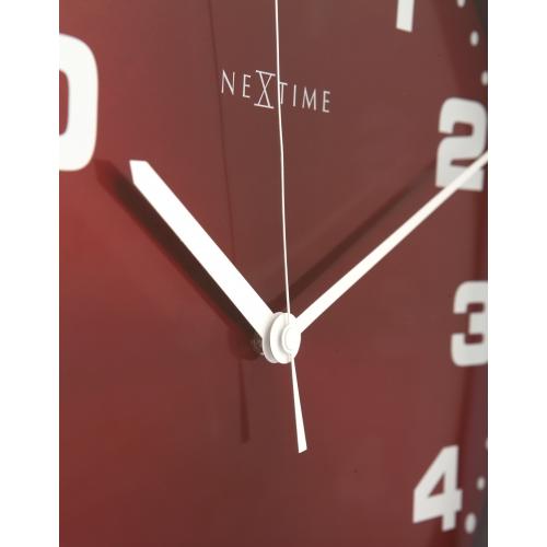 Nextime Nextime Klok 3053ro Dash Red, Ø35 cm, mur, argent rouge