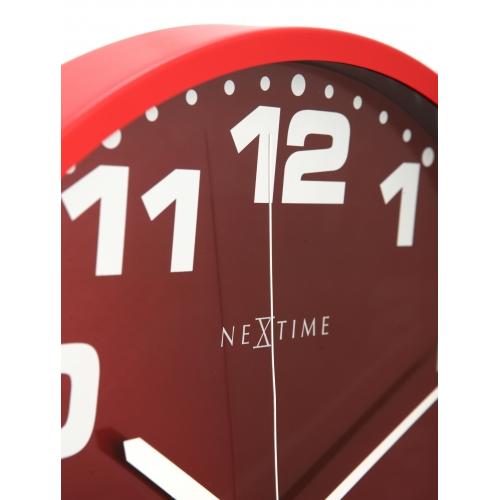 Nextime Nextime Klok 3053ro Dash Red, Ø35 cm, mur, argent rouge