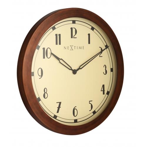 Nextime Nextime Klok 3057 Royal, Ø60 cm, mur, blanc brun
