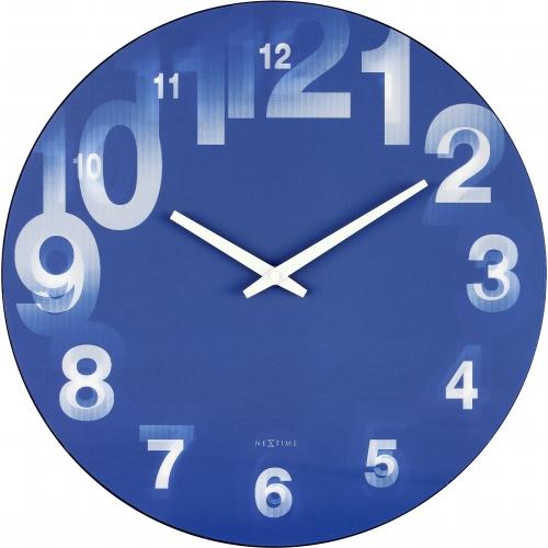 Nextime Nextime Klok 3077BL 3D, Ø39,5 cm, mur, blanc bleu