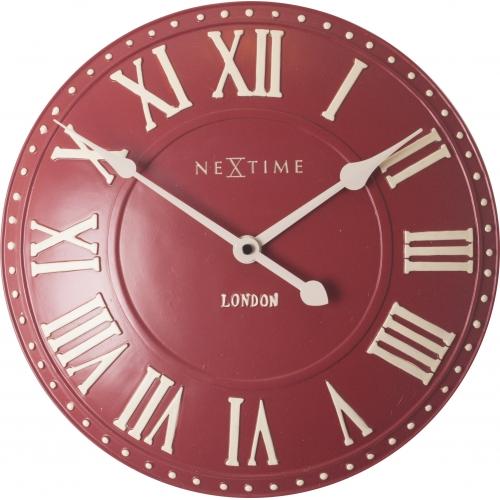 Nextime Nextime Klok 3083ro London Roman, Ø34,5 cm, mur, blanc rouge