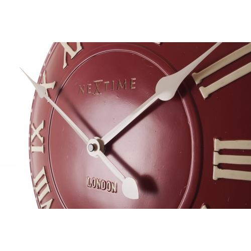 Nextime Nextime Klok 3083ro London Roman, Ø34,5 cm, mur, blanc rouge
