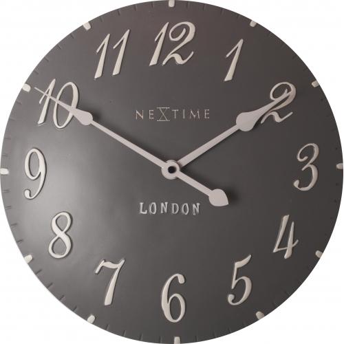 Nextime Nextime KLOK 3084GS LONDON Arabe, Ø34,5 cm, mur, blanc gris