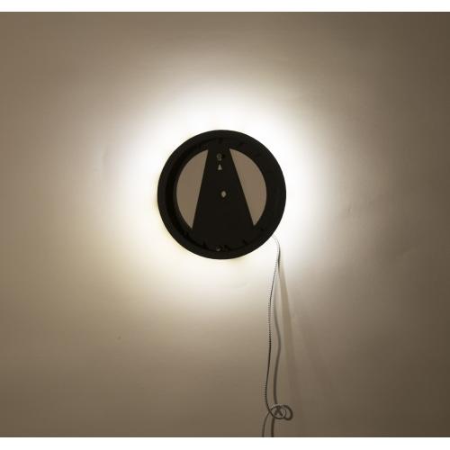 Nextime Nextime Klok 3094 Light It Up, Ø18,5 cm, illumination, mur, noir