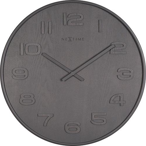 Nextime Nextime Klok 3095gs Bois Big, Ø52,8 cm, mur, gris