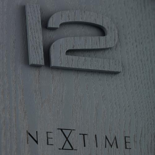 Nextime Nextime Klok 3096gs Bois Médium, Ø35,5 cm, mur, gris