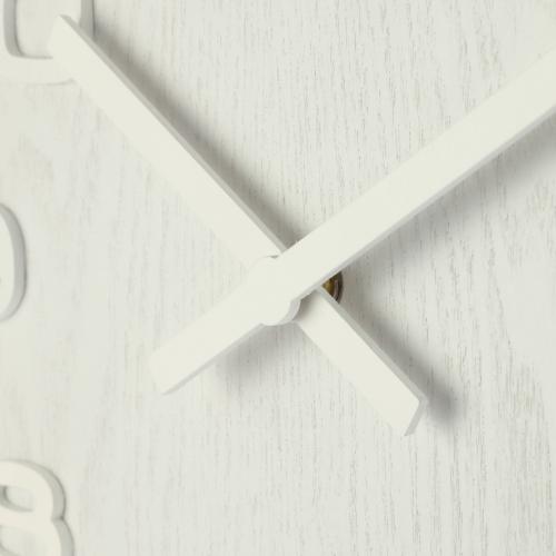 Nextime Nextime Klok 3096wi Bois Mémeuble en bois, Ø35,5 cm, mur, blanc