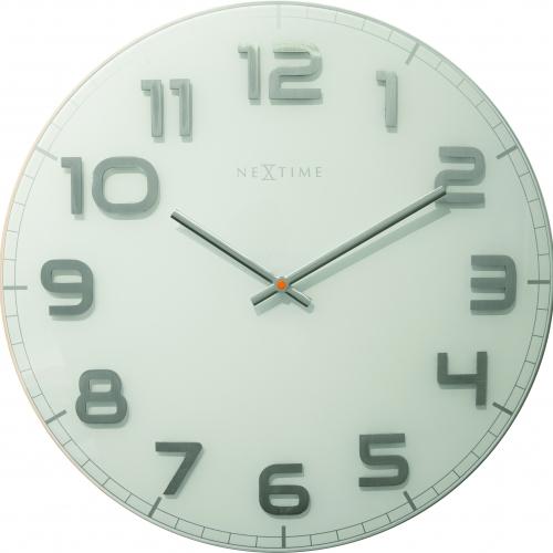 Nextime Nextime Klok 3105WI CLASSY Large, Ø50 cm, mur, gris blanc