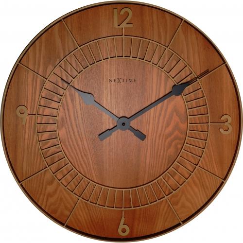 Nextime Nextime Klok 3113Br Round en bois, Ø50 cm, mur, marron
