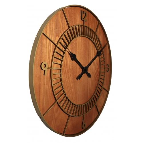 Nextime Nextime Klok 3113Br Round en bois, Ø50 cm, mur, marron
