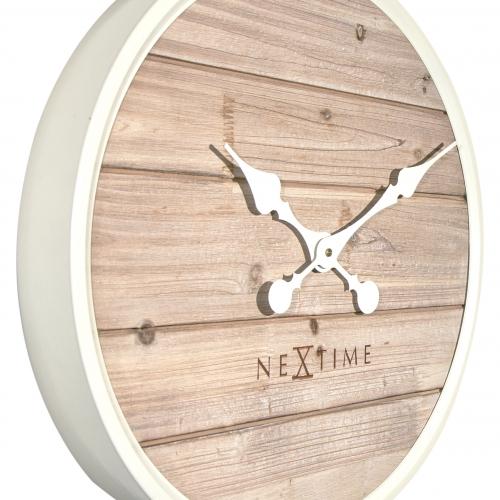 Nextime Nextime Klok 3134Wi Planche, Ø50 cm, mur, blanc