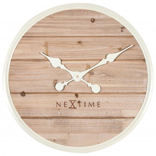 Nextime Nextime Klok 3134Wi Planche, Ø50 cm, mur, blanc