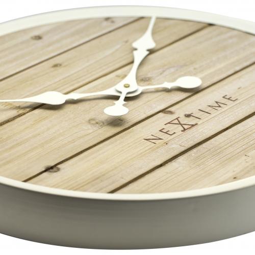 Nextime Nextime Klok 3134Wi Planche, Ø50 cm, mur, blanc