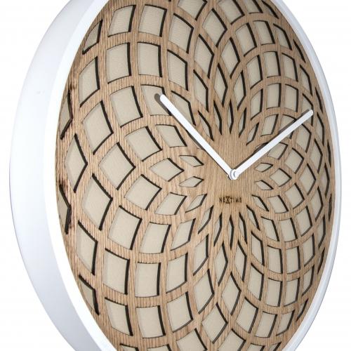Nextime Nextime Klok 3150be Sun Small, Ø35 cm, mur, beige