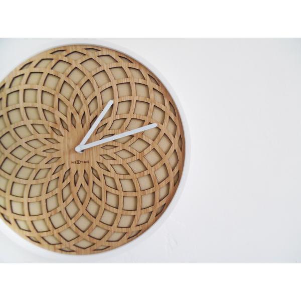 Nextime Nextime Klok 3150be Sun Small, Ø35 cm, mur, beige