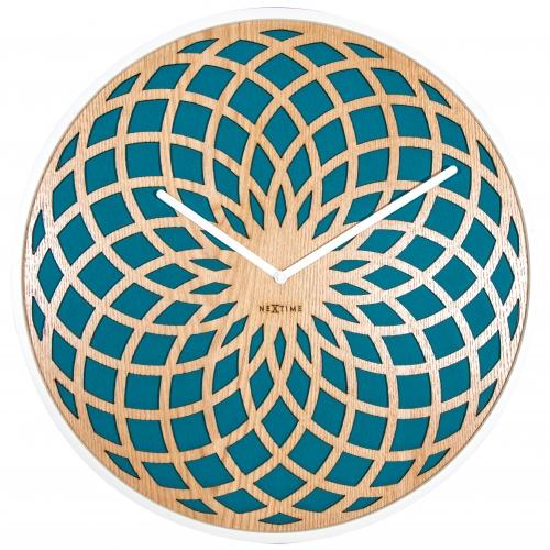 Nextime Nextime KLOK 3150TQ SUN SMALS, Ø35 cm, mur, turquoise