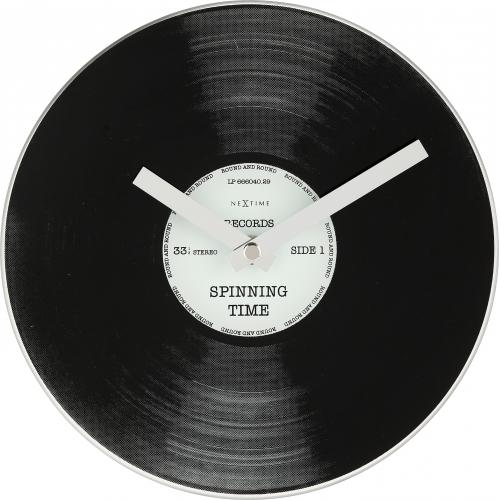 Nextime Nextime Horloge 5163 Little Spinning Time, Ø20 cm, mur, noir