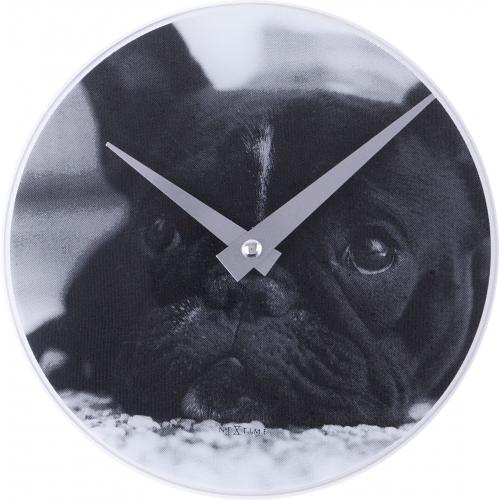 Nextime Nextime Horloge 5173 Little Dog, Ø20 cm, mur, noir