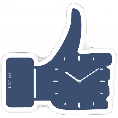 Nextime Nextime Klok 5185bl Mini Thumbs Up, 20,5x21, mur, argent bleu