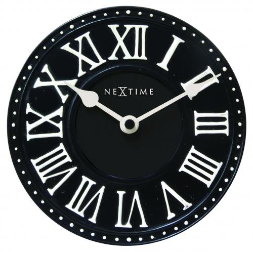 Nextime Nextime Klok 5187ZW Table de Londres, Ø16 cm, mur, noir blanc