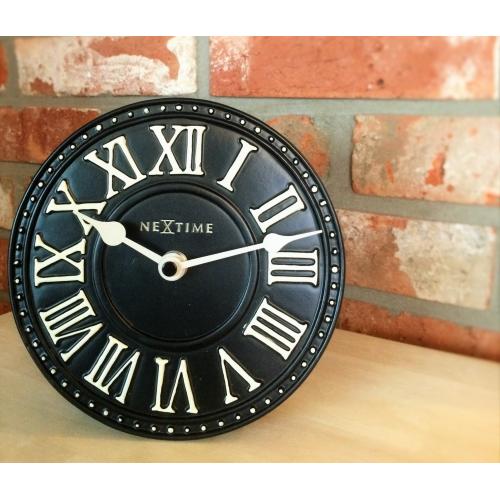 Nextime Nextime Klok 5187ZW Table de Londres, Ø16 cm, mur, noir blanc