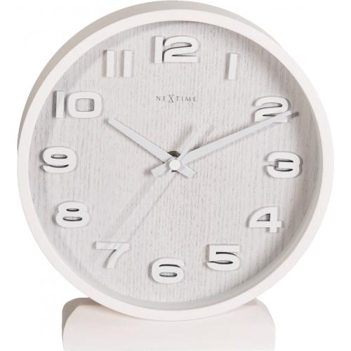 Nextime Nextime Klok 5192WI Bois de bois petit 22x20 cm, mur, blanc