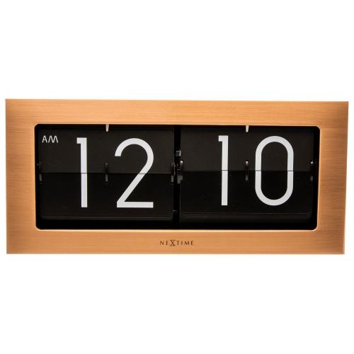 Nextime Nextime Klok 5198co Flip, 16,7x36 cm, retournement, cuivre noir