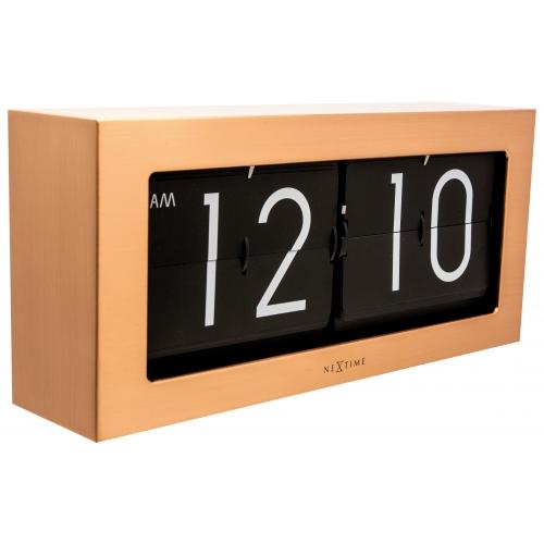 Nextime Nextime Klok 5198co Flip, 16,7x36 cm, retournement, cuivre noir