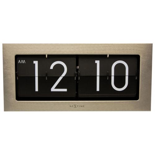 Nextime Nextime Klok 5198Zi Flip, 16,7x36 cm, retournement, argent