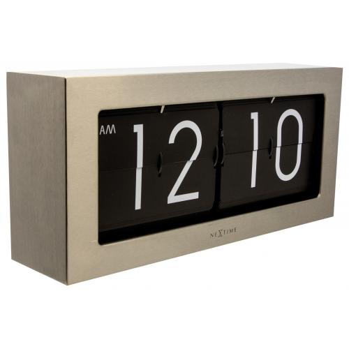 Nextime Nextime Klok 5198Zi Flip, 16,7x36 cm, retournement, argent