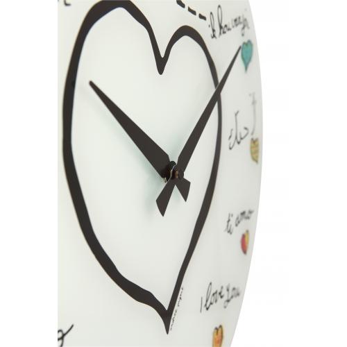 Nextime Nextime Klok 8030 vous aime, Ø43 cm, mur, multicolore blanc