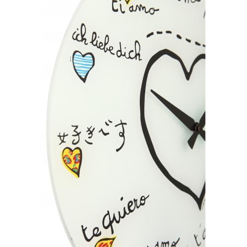Nextime Nextime Klok 8030 vous aime, Ø43 cm, mur, multicolore blanc