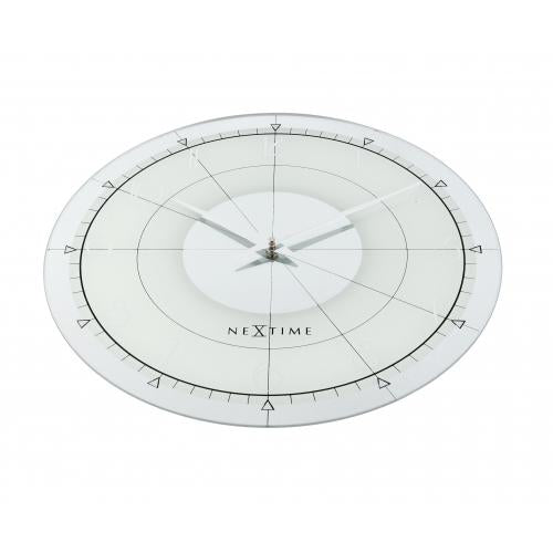 Nextime Nextime Klok 8125 Round fantaisie, Ø43 cm, mur, argent blanc
