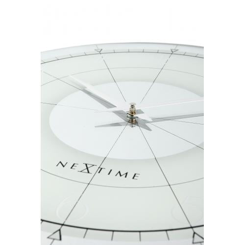 Nextime Nextime Klok 8125 Round fantaisie, Ø43 cm, mur, argent blanc