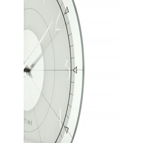 Nextime Nextime Klok 8125 Round fantaisie, Ø43 cm, mur, argent blanc