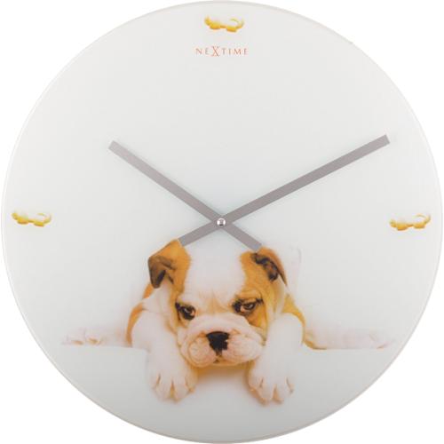 Nextime Nextime Klok 8136 Puppy, Ø43 cm, mur, beige blanc