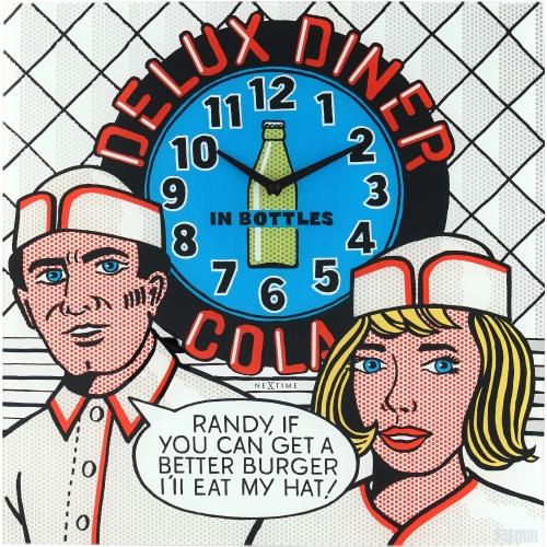 Nextime Nextime Klok 8167 Delux Diner, 43x43cm, mur, multicolore