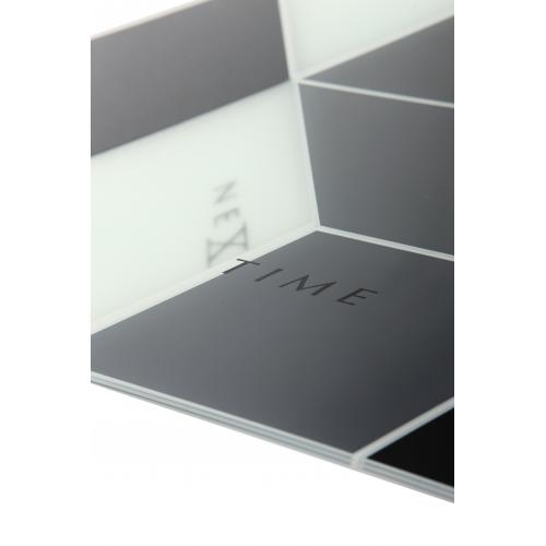 Nextime Nextime Klok 8171 cube, 43,5x37 cm, mur, gris blanc noir