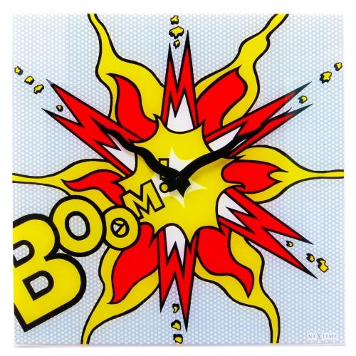 Nextime Nextime Klok 8173 Boom, 43x43 cm, mur, jaune rouge blanc