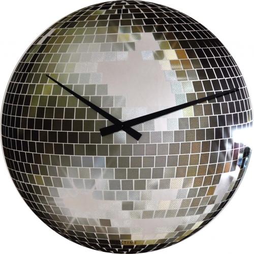 Nextime Nextime Klok 8801 Small Disco, Ø30 cm, mur, argent