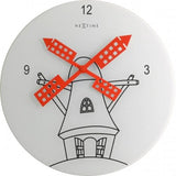 Nextime Nextime Klok 8807 Windmil, Ø30 cm, mur, rouge blanc rouge