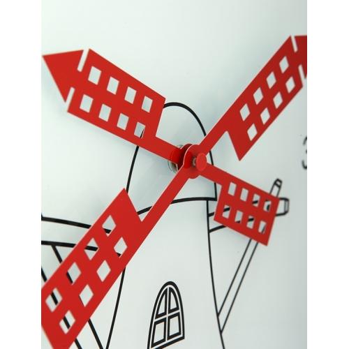 Nextime Nextime Klok 8807 Windmil, Ø30 cm, mur, rouge blanc rouge