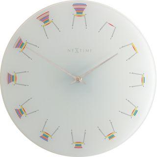Nextime Nextime Klok 8809 chaise, Ø30 cm, mur, multicolore blanc