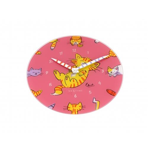 Nextime Nextime Klok 8810 Tickle mon ventre, Ø30 cm, mur, multicolore rose