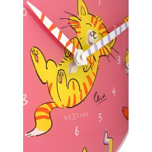 Nextime Nextime Klok 8810 Tickle mon ventre, Ø30 cm, mur, multicolore rose