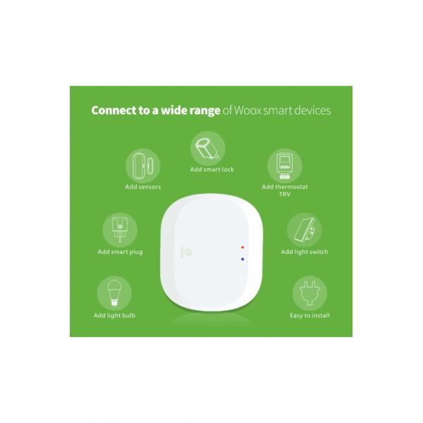 WOX WOX R7070 Wireless Gateway, WiFi 2,4 GHz, Zigbee 3.0, Max 50 Wox Devices, 10-30m, USB-Power