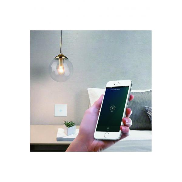 WOX WOX R7063 Cutter d'éclairage mural, WiFi 2,4 GHz, Schuko, <= 800W, 10-30m, blanc