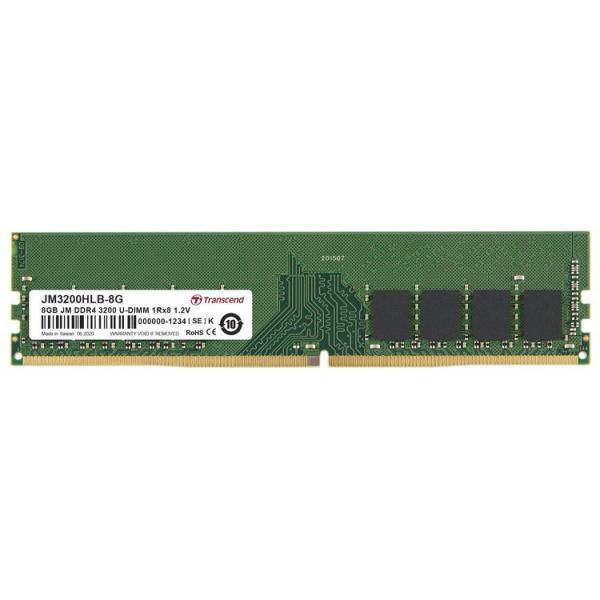 Transcende Transcend JM3200HLB-8G Jetram, 8 Go, U-DIMM, DDR4 3200MHz, 1RX8 1GX8, CL22, 1,2 V